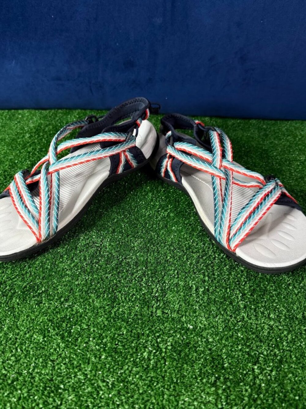 MEGNYA Women's Multicolor Strappy Hiking Sandals Adjustable Strap Waterproof 9